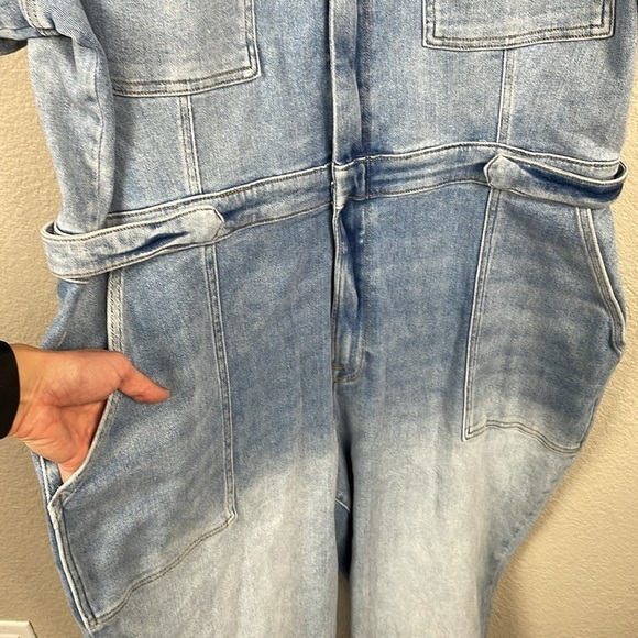 New Good American Fit For Success Jumpsuit in Blue274 Denim Jean Sz 7 - Picture 6 of 14